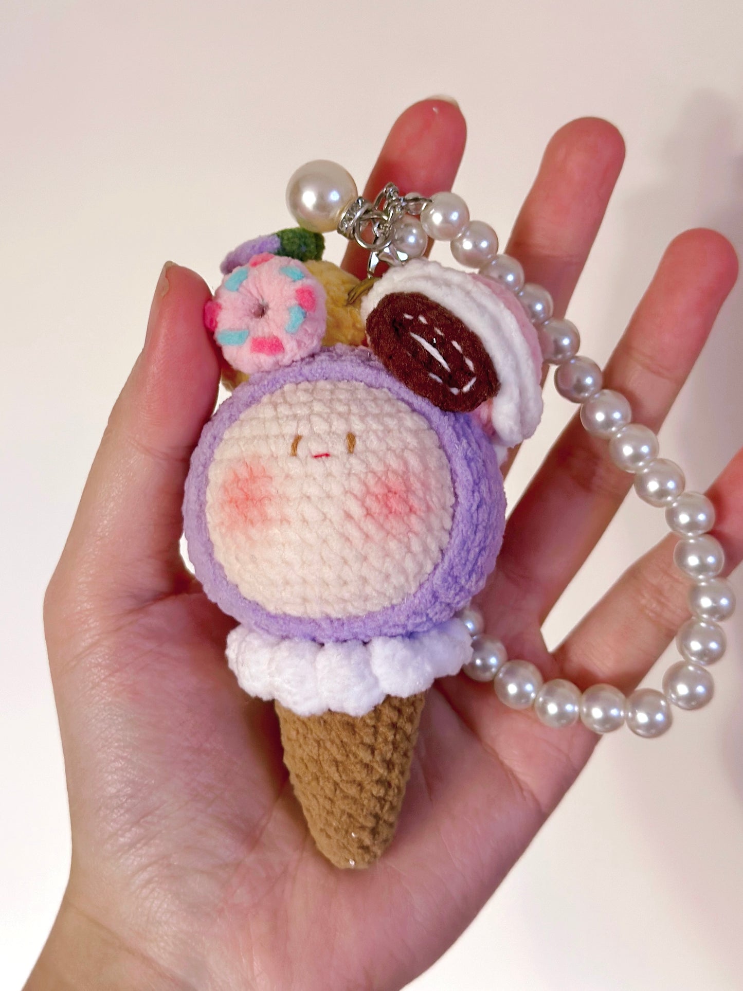 Cone Ice Cream Keychain | Handmade | Crochet