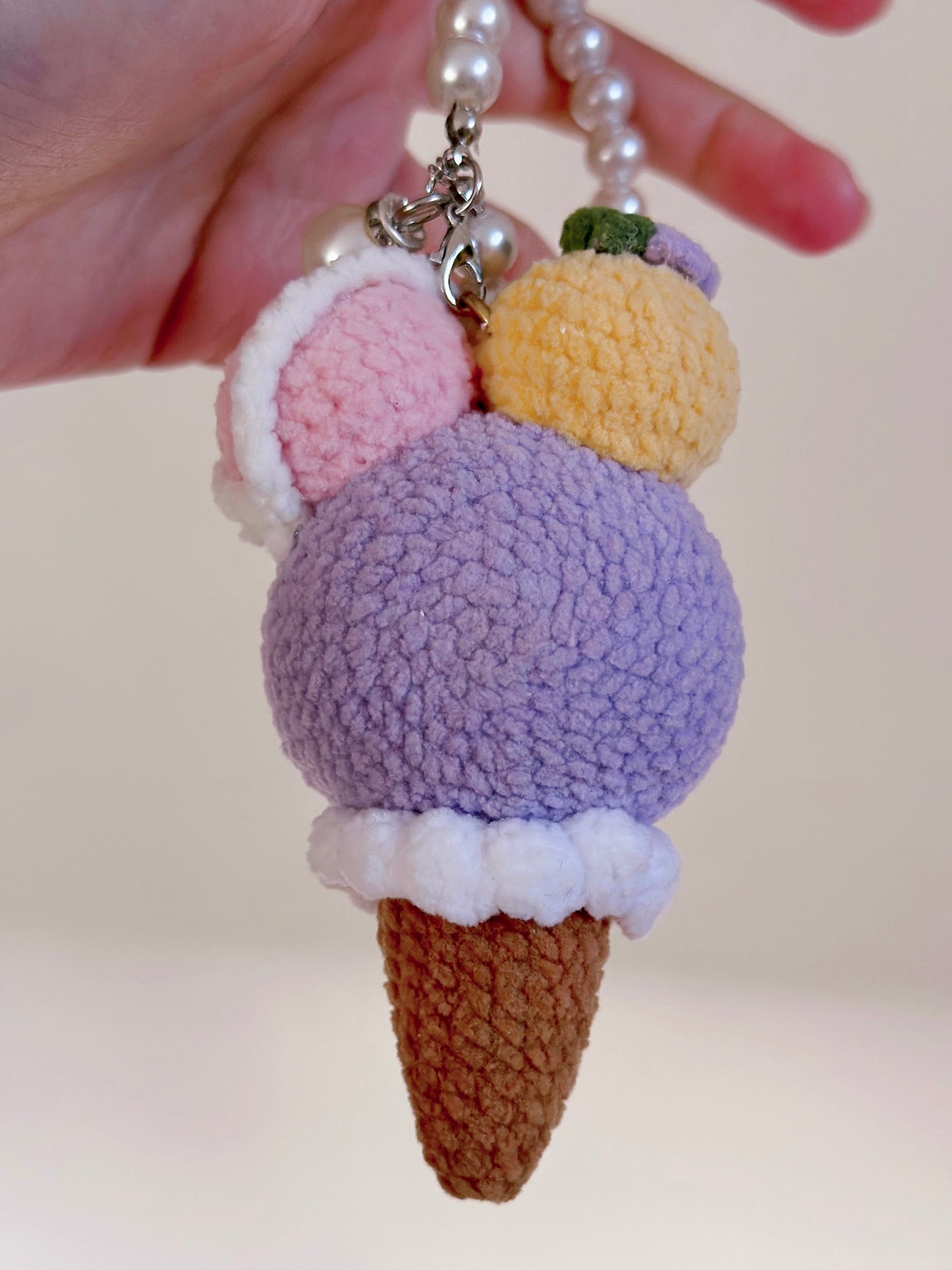 Cone Ice Cream Keychain | Handmade | Crochet