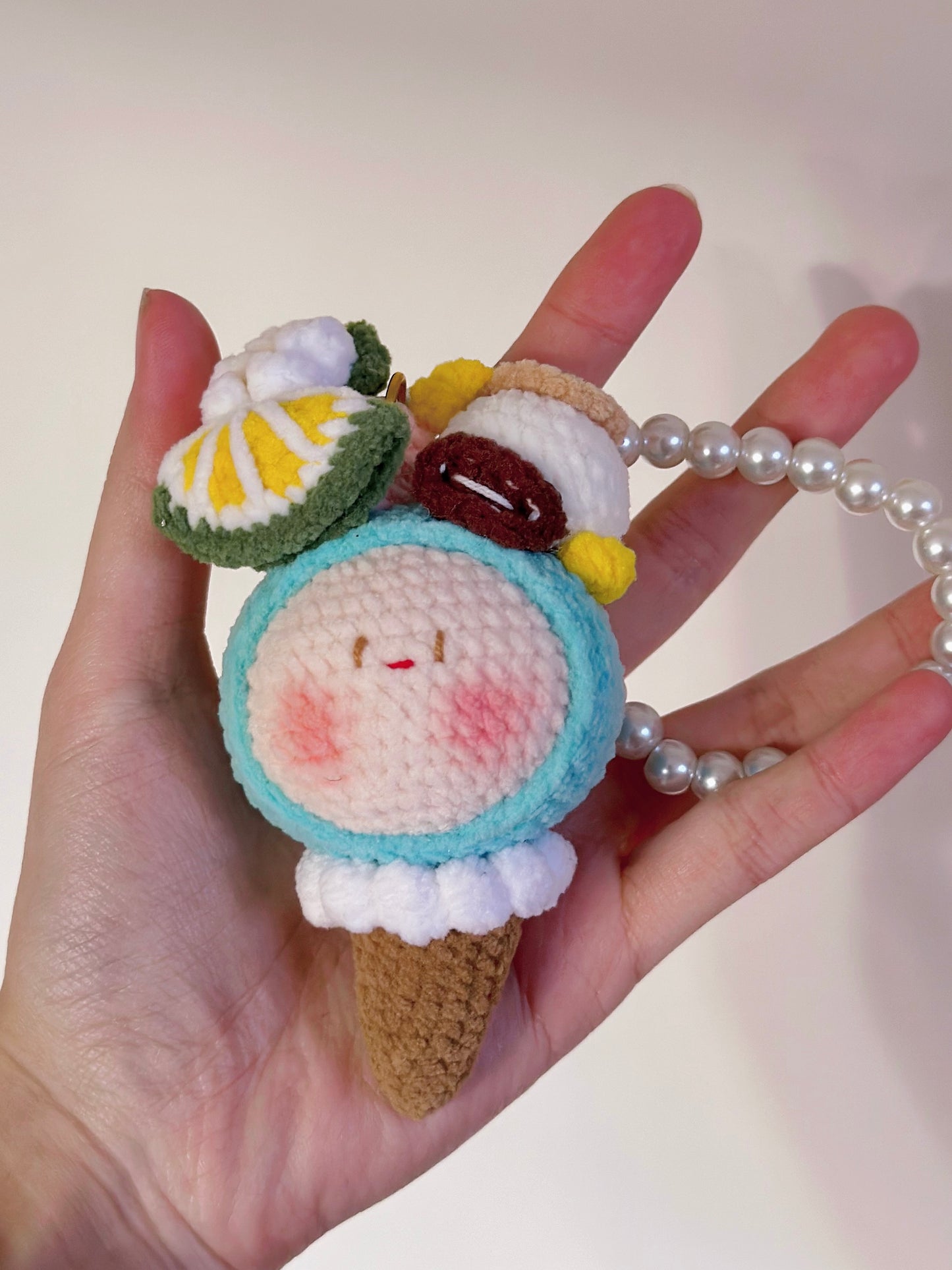 Cone Ice Cream Keychain | Handmade | Crochet