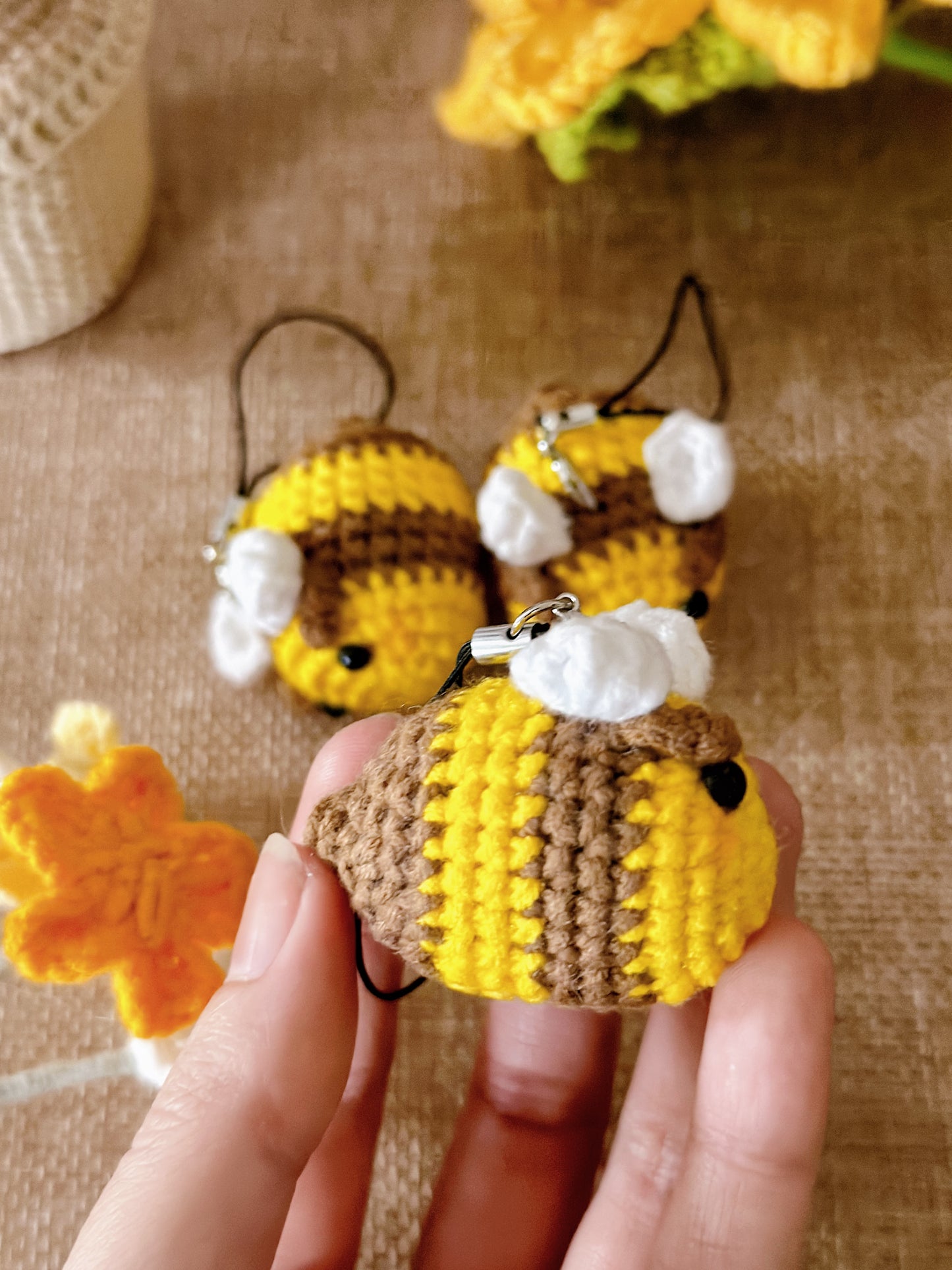 Honeybee Keychains | Handmade | Crochet