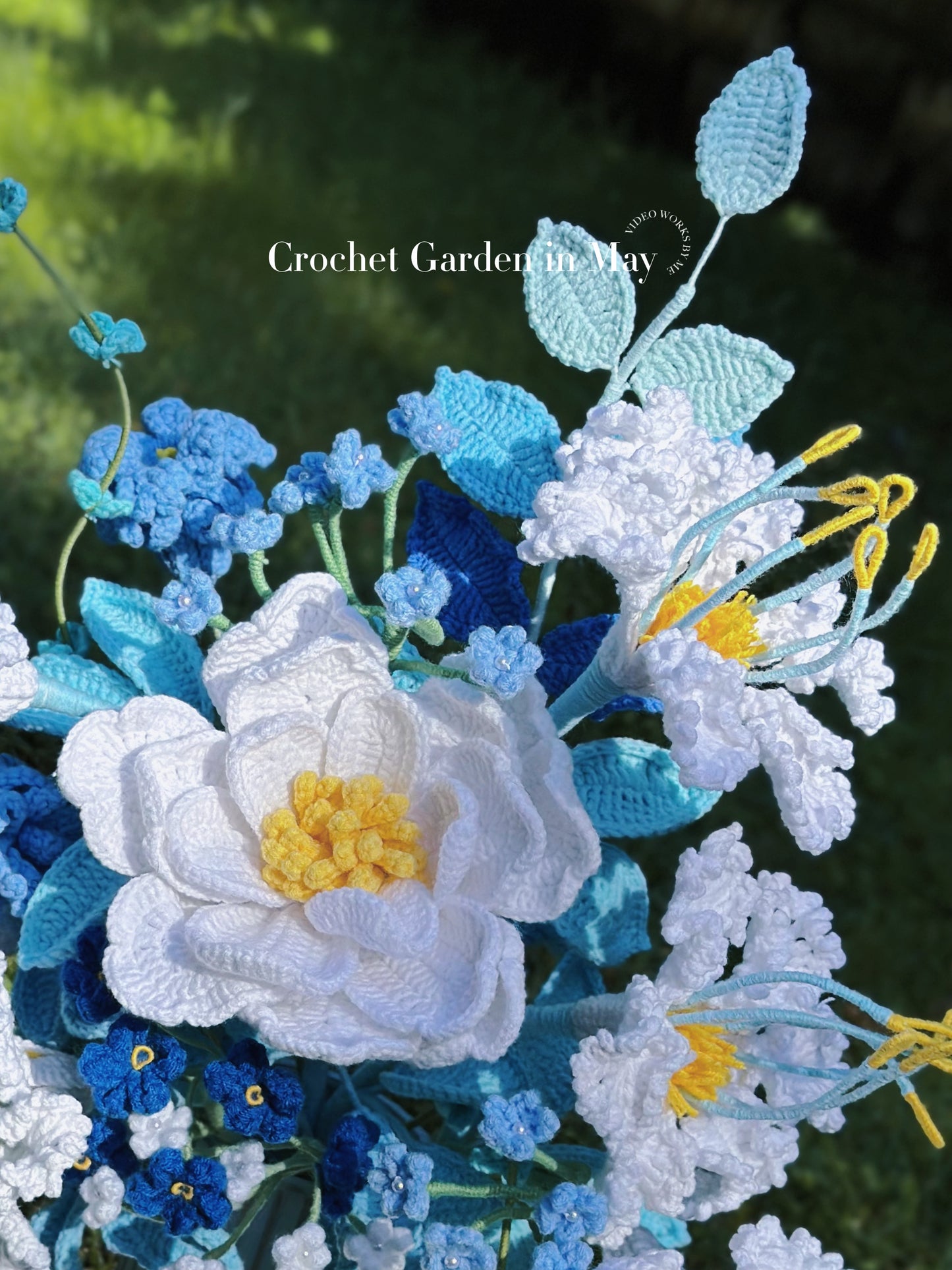 Handmade Crape myrtle & Peony Crochet Bouquet | Home decor | Gift | Handmade